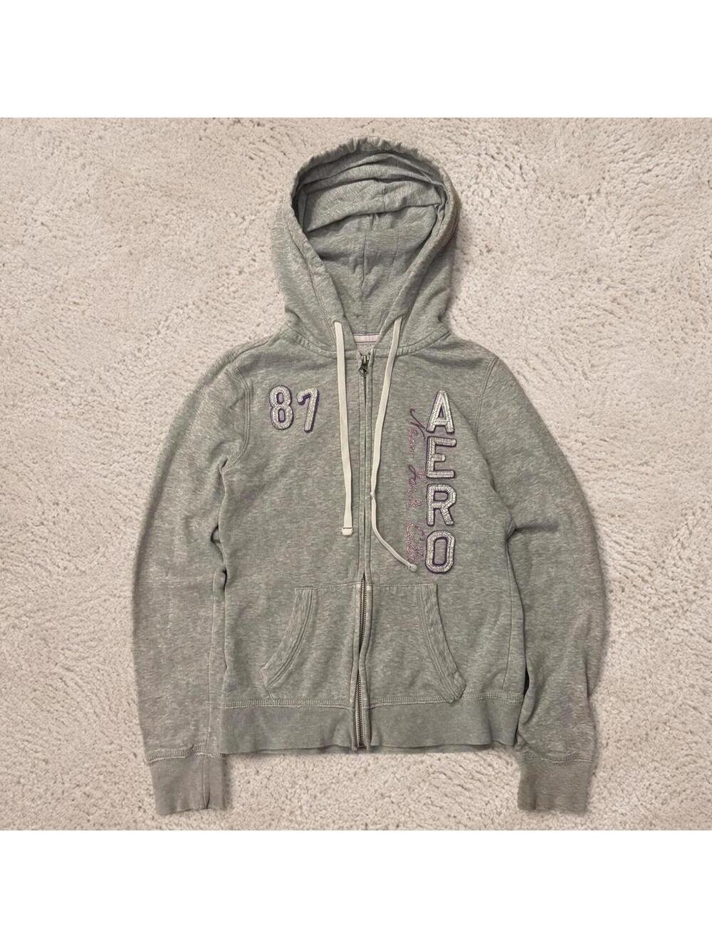 Gray Aeropostale zip up hoodie